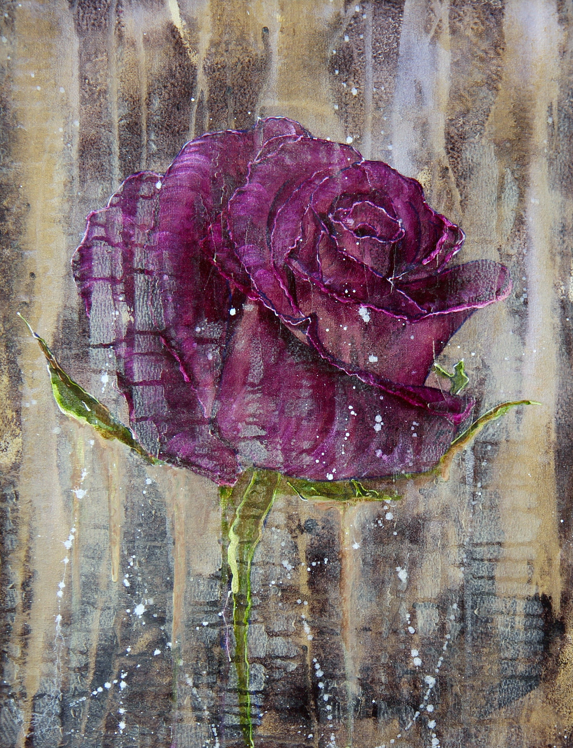 purple rose painting